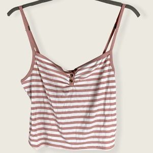 NWOT Topshop pink striped crop top size 10